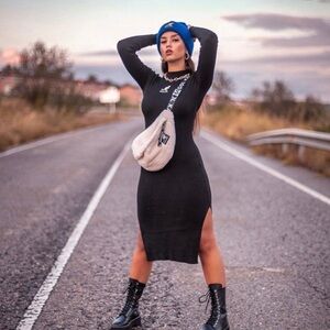 Kangol H&M Black Long Sleeve Dress